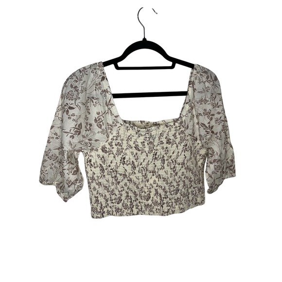 NWT Seraphine Floral Smocked Cotton Maternity Top Size 6 - Picture 5 of 9